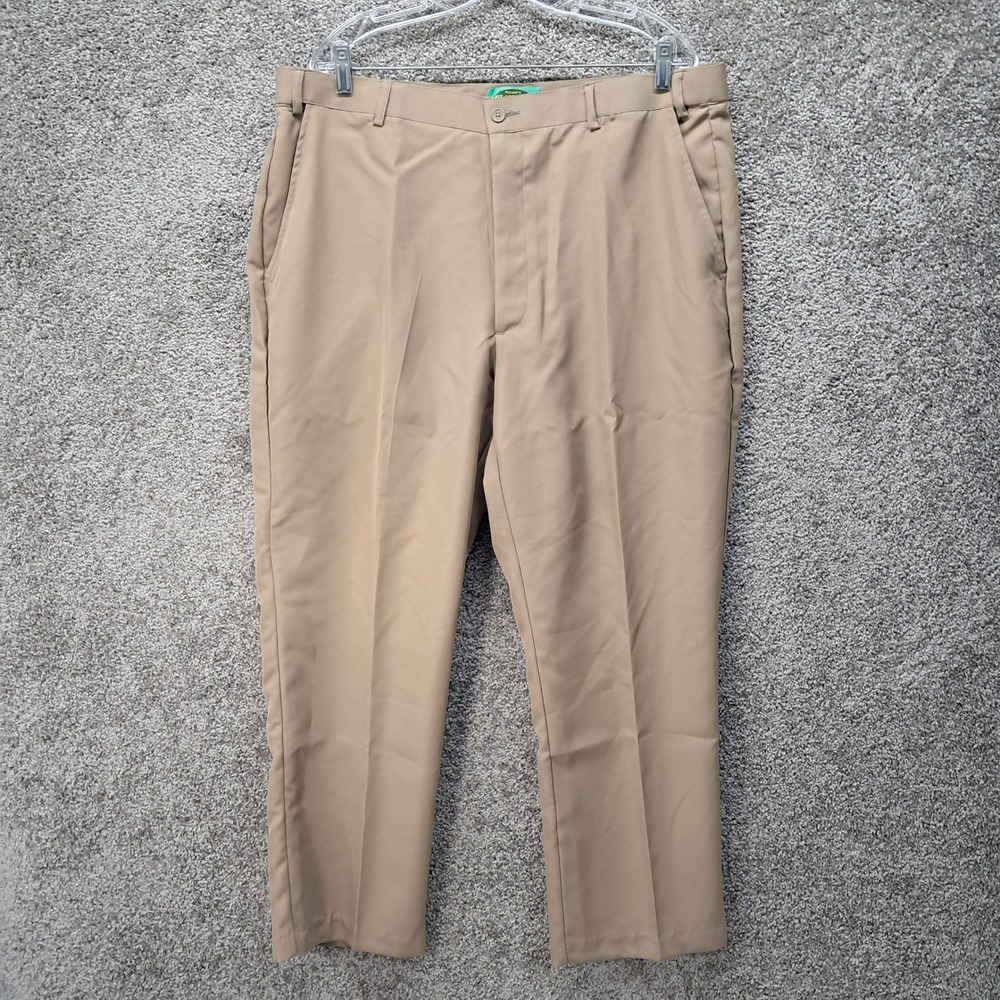 Haband Fit-Forever Mens Tan Khaki Dress Slacks Permanent Press Pants 40M 8107